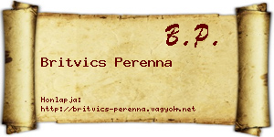 Britvics Perenna névjegykártya